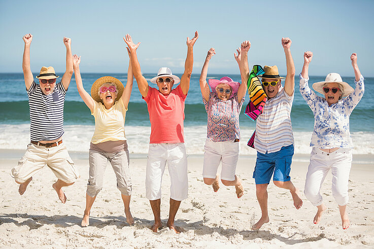 Portrait of senior friends at the beach Portrait of senior friends at the beach